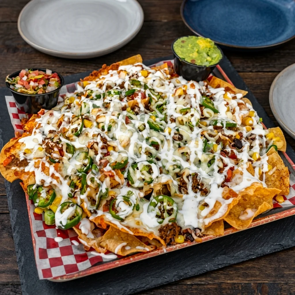Loaded nachos with melted cheese, jalapenos and salsa to share at Habaneros Mexican Grill, downtown Leduc